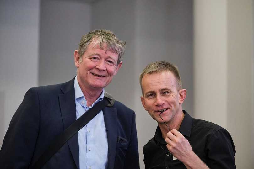 Das rbv-Team vor Ort in Köln: Kurt Rhode (l.), bei der Berufsförderungswerk des Rohrleitungsbauverbandes GmbH (brbv) zuständig für die Aus- und Fortbildung der Netzmeister, und Dipl.-Ing. Helge Fuchs (r.), Referent bei der rbv GmbH. | Foto: rbv Das rbv-Team vor Ort in Köln: Kurt Rhode (l.), bei der Berufsförderungswerk des Rohrleitungsbauverbandes GmbH (brbv) zuständig für die Aus- und Fortbildung der Netzmeister, und Dipl.-Ing. Helge Fuchs (r.), Referent bei der rbv GmbH. | Foto: rbv