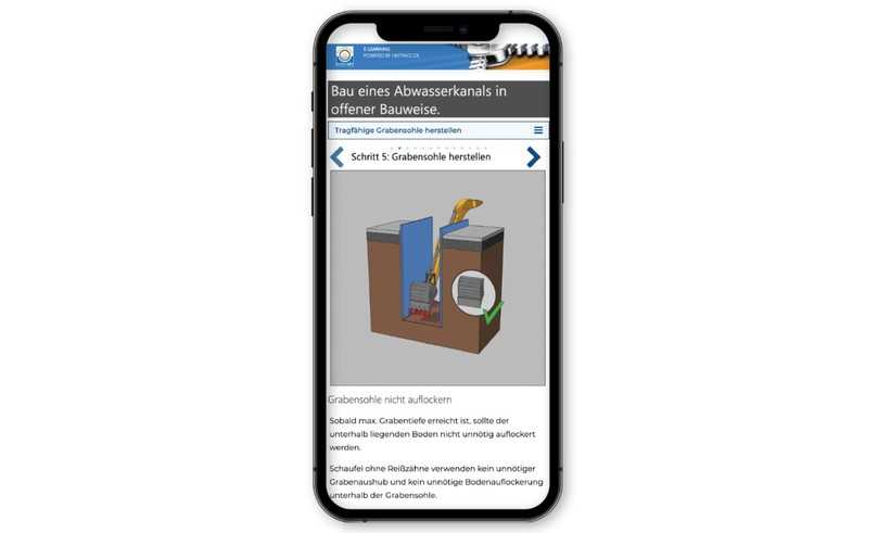 Die neue Kanalbau-App ist abgestimmt auf Quereinsteiger ohne Vorkenntnisse, aber auch auf Facharbeiter, Vorarbeiter und Poliere. | Foto: Güteschutz Kanalbau Die neue Kanalbau-App ist abgestimmt auf Quereinsteiger ohne Vorkenntnisse, aber auch auf Facharbeiter, Vorarbeiter und Poliere. | Foto: Güteschutz Kanalbau