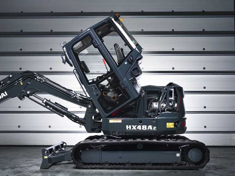 Die größeren der neuen Hyundai-Minibagger der A-Baureihe haben kippbare Kabinen für einen leichten Wartungszugang. | Foto: HD Hyundai Die größeren der neuen Hyundai-Minibagger der A-Baureihe haben kippbare Kabinen für einen leichten Wartungszugang. | Foto: HD Hyundai