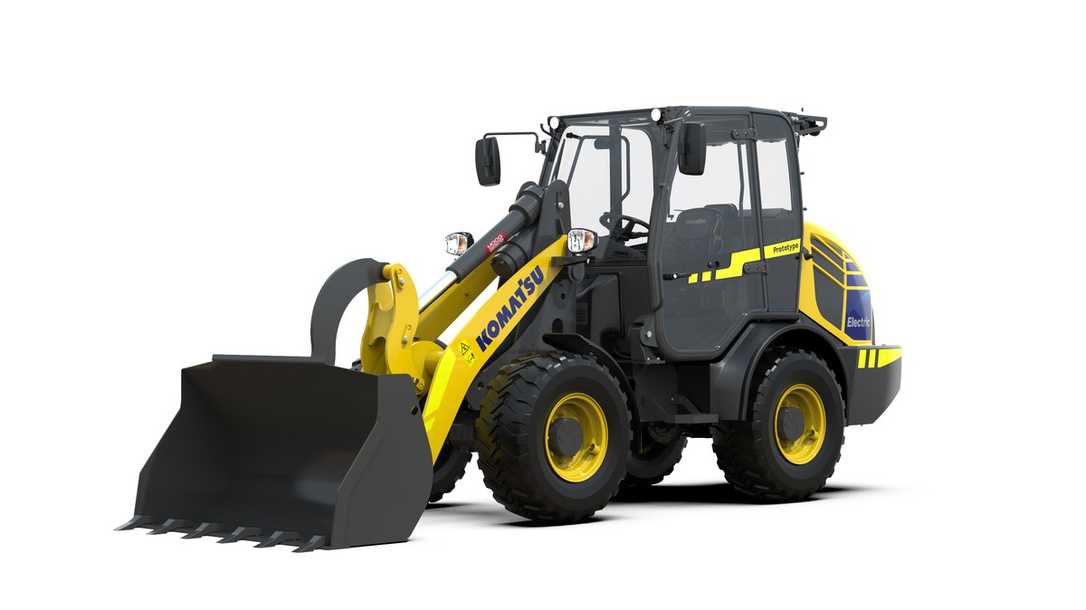 Komatsu mit Prototyp vom E-Radlader auf bauma Komatsu mit Prototyp vom E-Radlader auf bauma
