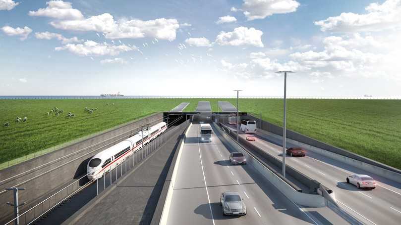 Visualisierung von Tunnelportal und Rampe: Der Fehmarnbelttunnel ist das größte Infrastrukturprojekt Nordeuropas. | Foto: Femern A/S Visualisierung von Tunnelportal und Rampe: Der Fehmarnbelttunnel ist das größte Infrastrukturprojekt Nordeuropas. | Foto: Femern A/S