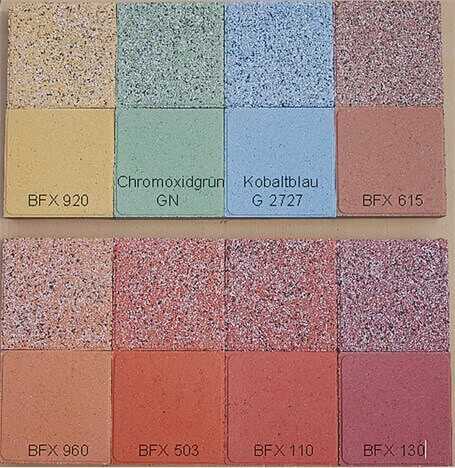 Eingefärbte Betonpflastersteine in acht Farben mit normaler und gestrahler Oberfläche. | Foto: Harold Scholz & Co. GmbH Eingefärbte Betonpflastersteine in acht Farben mit normaler und gestrahler Oberfläche. | Foto: Harold Scholz & Co. GmbH