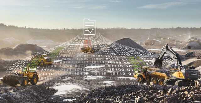 Volvo-Baumaschinen senden jeden Tag Unmengen von Daten an die Caretrack-Plattform. Individualisierbare Berichte bündeln den gewaltigen Datenstrom aus dem Flottenmanagementsystem und bereiten die Daten in übersichtlicher Form für die Unternehmen auf. | Foto: Volvo CE Volvo-Baumaschinen senden jeden Tag Unmengen von Daten an die Caretrack-Plattform. Individualisierbare Berichte bündeln den gewaltigen Datenstrom aus dem Flottenmanagementsystem und bereiten die Daten in übersichtlicher Form für die Unternehmen auf. | Foto: Volvo CE