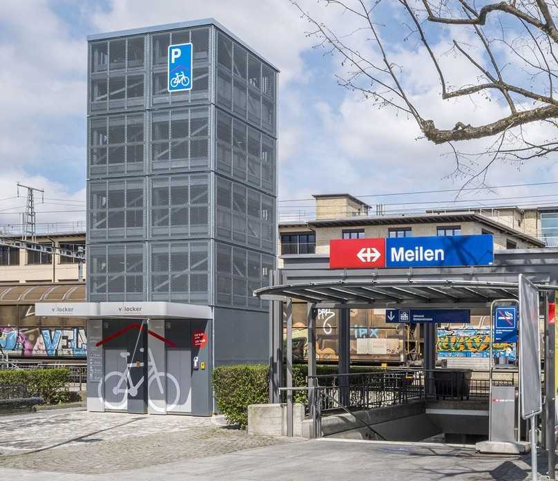 Fahrradparkturm in Meilen in der Schweiz: Die Hochleistungsschraube nonut-TDBL kommt ohne Muttern und Unterlegscheiben aus und bringt die Bauteile automatisch in die richtige Position. | Foto: SFS Fahrradparkturm in Meilen in der Schweiz: Die Hochleistungsschraube nonut-TDBL kommt ohne Muttern und Unterlegscheiben aus und bringt die Bauteile automatisch in die richtige Position. | Foto: SFS