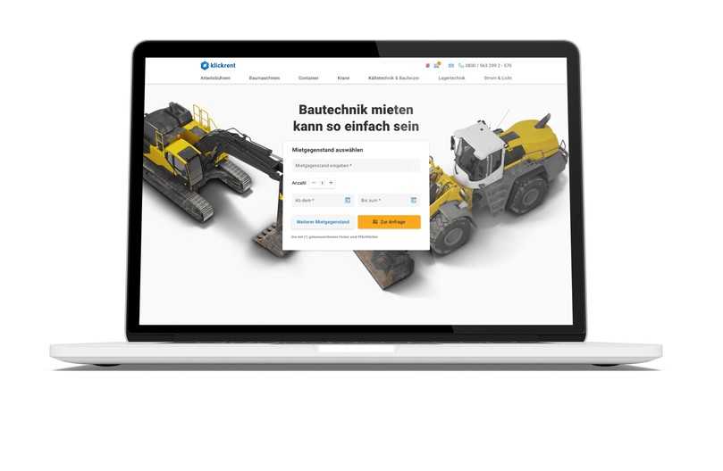 Das digitale Klickrent-Geschäftsmodell zeigt seine Vorteile gerade in Krisenzeiten: die Effizienz und Kostenstruktur von Bauunternehmen zu verbessern. | Foto: Klickrent Das digitale Klickrent-Geschäftsmodell zeigt seine Vorteile gerade in Krisenzeiten: die Effizienz und Kostenstruktur von Bauunternehmen zu verbessern. | Foto: Klickrent