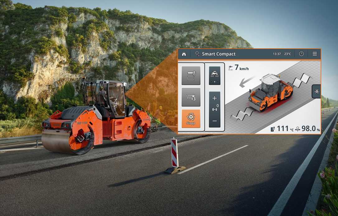 Hamm Smart Compact Pro integriert Echtzeit-Dichtemessung in die Asphalt-Verdichtung Hamm Smart Compact Pro integriert Echtzeit-Dichtemessung in die Asphalt-Verdichtung