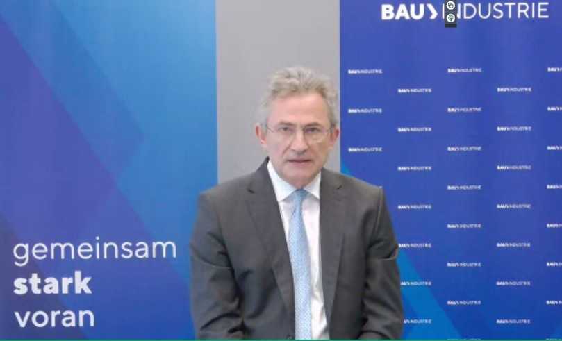Erwartet eine Preisberuhigung im zweiten Quartal 2022: Peter Hübner, Präsident des Hauptverbandes der Deutschen Bauindustrie, bei der digitalen Pressekonferenz zugeschaltet aus Köln | Foto: HDB/ZDB Erwartet eine Preisberuhigung im zweiten Quartal 2022: Peter Hübner, Präsident des Hauptverbandes der Deutschen Bauindustrie, bei der digitalen Pressekonferenz zugeschaltet aus Köln | Foto: HDB/ZDB