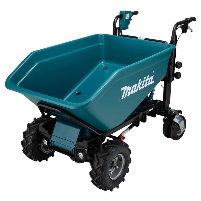 Die Akku-Schubkarre DCU602 hat eine Wanne von 100 Liter Flüssigkeits- und 200 Festmaterialvolumen. | Foto: Makita Die Akku-Schubkarre DCU602 hat eine Wanne von 100 Liter Flüssigkeits- und 200 Festmaterialvolumen. | Foto: Makita