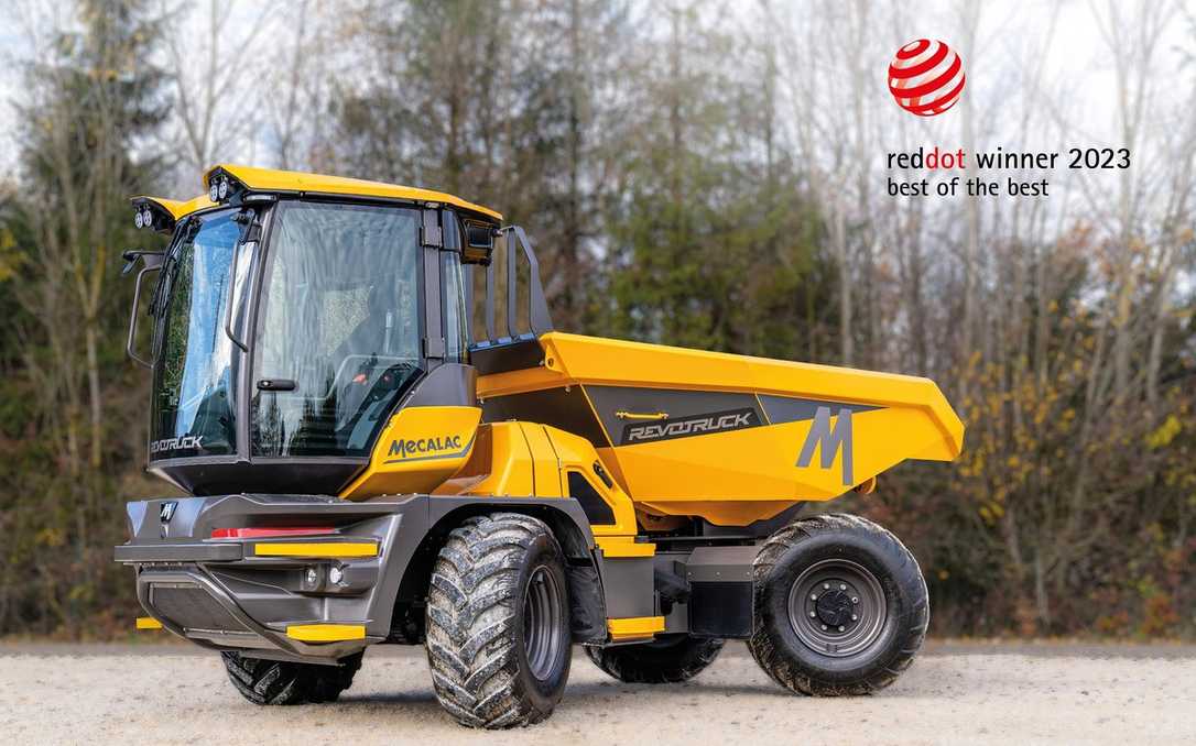 Red Dot Design Award 2023 für Dumper Revotruck von Mecalac Red Dot Design Award 2023 für Dumper Revotruck von Mecalac
