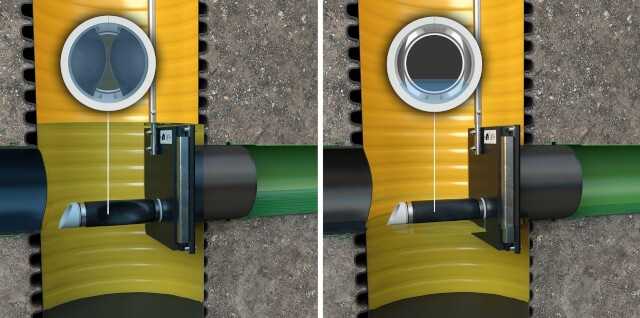 Die Funktion des AquaLimit tube basiert auf dem sogenannten Bernoulli-Effekt: Durch die Druckdifferenz von Außendruck und Innensog beult sich die elastische Gummimembran je nach Wasserstand mehr oder weniger ein, sodass der Abfluss konstant bleibt. Die Funktion des AquaLimit tube basiert auf dem sogenannten Bernoulli-Effekt: Durch die Druckdifferenz von Außendruck und Innensog beult sich die elastische Gummimembran je nach Wasserstand mehr oder weniger ein, sodass der Abfluss konstant bleibt.