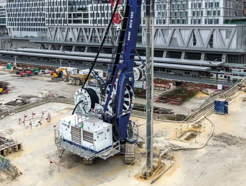 Modulares Antriebskonzept: Das neue Fräsensystem Bauer BCS 185 power pack kann wahlweise mit einem Diesel- oder Elektroaggregat betrieben werden. | Foto: Bauer Spezialtiefbau Modulares Antriebskonzept: Das neue Fräsensystem Bauer BCS 185 power pack kann wahlweise mit einem Diesel- oder Elektroaggregat betrieben werden. | Foto: Bauer Spezialtiefbau