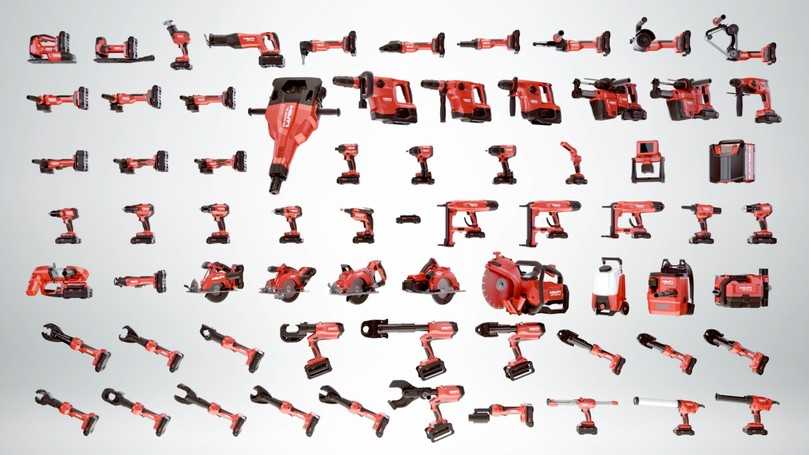 Über 70 Nuron Akku-Geräte bilden das Produktportfolio bisher. | Foto: Hilti Über 70 Nuron Akku-Geräte bilden das Produktportfolio bisher. | Foto: Hilti