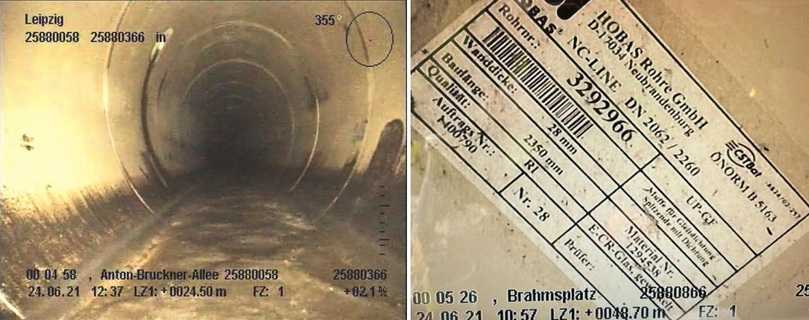 Ausschnitte aus den Videoaufnahmen der Befahrung der Leipziger Großprofile mit der Argus 5 | Foto: IBAK Ausschnitte aus den Videoaufnahmen der Befahrung der Leipziger Großprofile mit der Argus 5 | Foto: IBAK