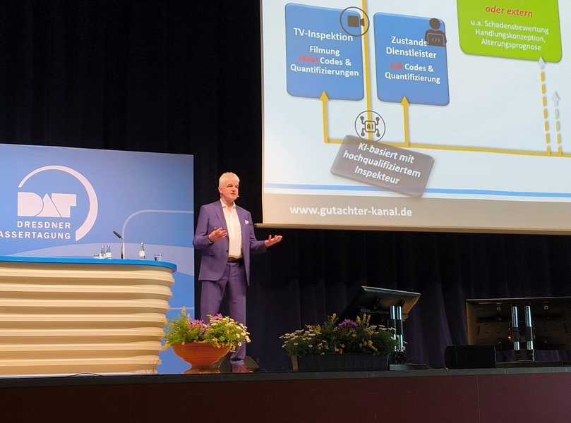 Torsten Schulz zeigte derzeitige Möglichkeiten in Sachen KI bei der Kanalinspektion. | Foto: B_I/Valdix Torsten Schulz zeigte derzeitige Möglichkeiten in Sachen KI bei der Kanalinspektion. | Foto: B_I/Valdix