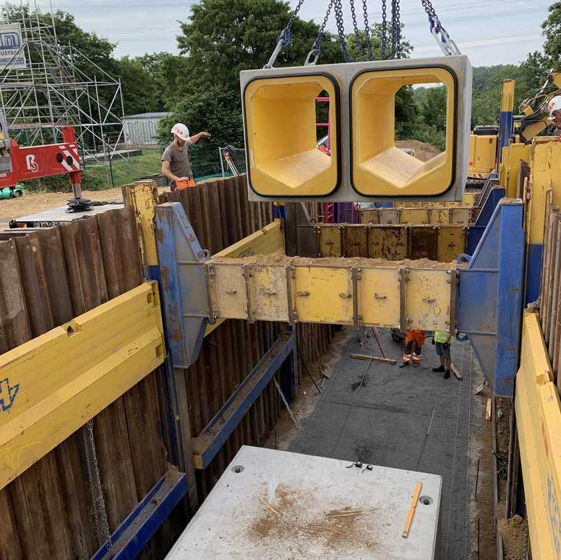 Die Boxen hatten nach Aussagen des Auftraggebers sowohl von der Lastaufnahme als auch vom Einbau her deutliche Vorteile und haben den Baufortschritt beschleunigt. | Foto: WVER Die Boxen hatten nach Aussagen des Auftraggebers sowohl von der Lastaufnahme als auch vom Einbau her deutliche Vorteile und haben den Baufortschritt beschleunigt. | Foto: WVER