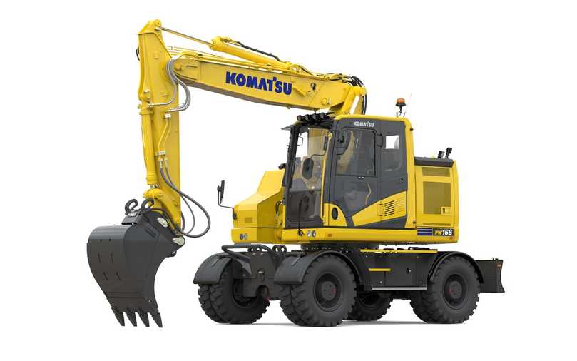Der Kurzheckbagger PW168-11 von Komatsu ist ein Highlight auf dem Nordbau-Stand von Schlüter Baumaschinen. | Foto: Komatsu Europe Der Kurzheckbagger PW168-11 von Komatsu ist ein Highlight auf dem Nordbau-Stand von Schlüter Baumaschinen. | Foto: Komatsu Europe