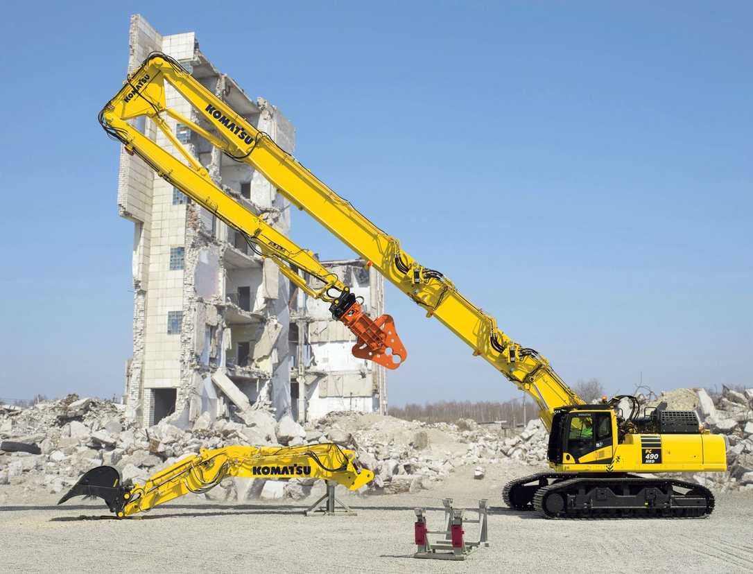 K100 Ausleger-Wechselsystem für den Komatsu PC490HRD-11 Abbruchbagger K100 Ausleger-Wechselsystem für den Komatsu PC490HRD-11 Abbruchbagger