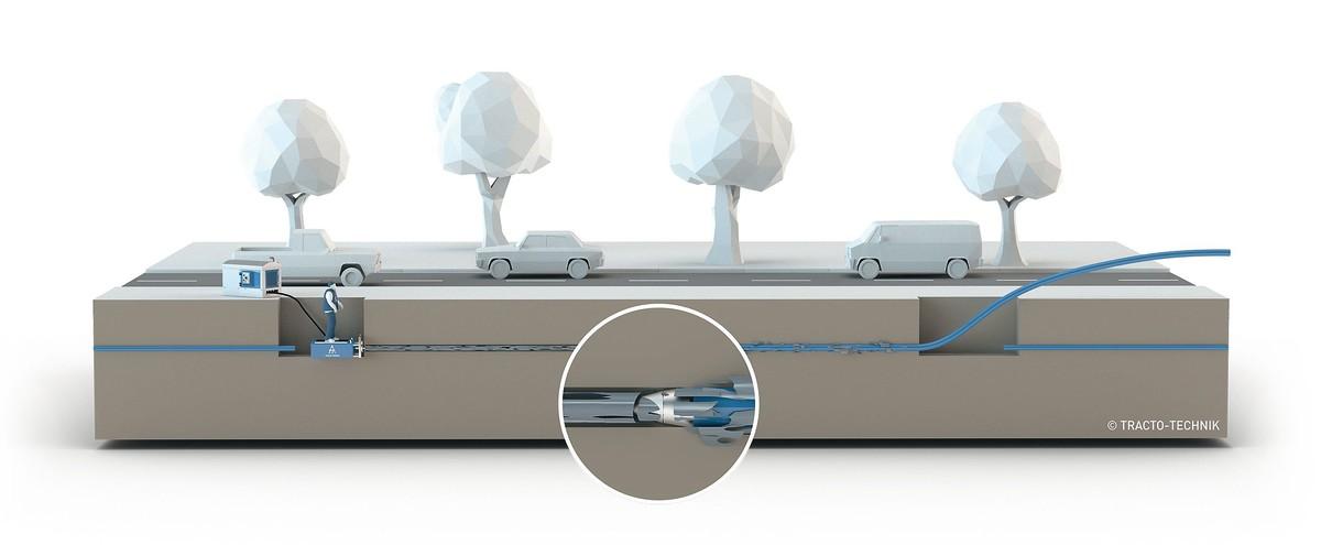Im Berstlining-Verfahren können defekte Altrohre in der bestehenden Trasse schonend und schnell erneuert werden. | Foto: Tracto-Technik