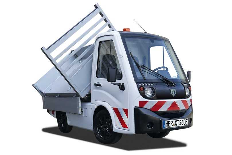 Die Kippaufbauten besitzen eine stabile Stirnwand zum Schutz der Fahrerkabine. | Foto: Tropos Motors Europe Die Kippaufbauten besitzen eine stabile Stirnwand zum Schutz der Fahrerkabine. | Foto: Tropos Motors Europe