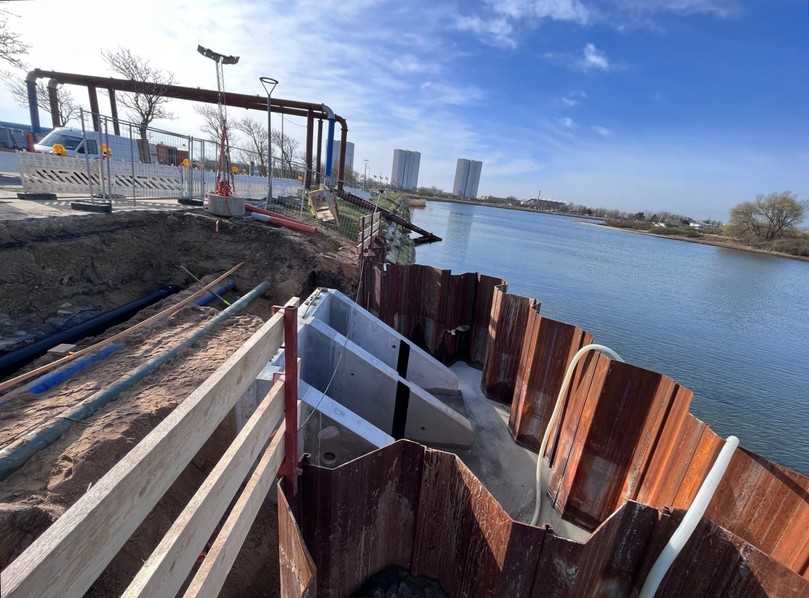Das Auslaufbauwerk ist gesetzt. | Foto: Rohrsanierung Jensen Das Auslaufbauwerk ist gesetzt. | Foto: Rohrsanierung Jensen