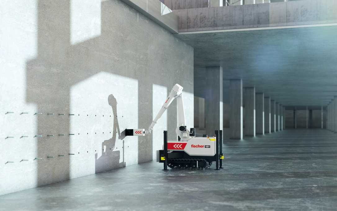Bauroboter von Fischer automatisiert Befestigungen auf Baustellen Bauroboter von Fischer automatisiert Befestigungen auf Baustellen