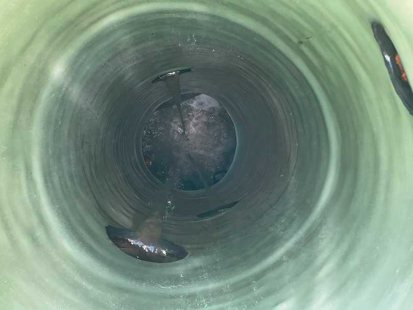 Der ausgehärtete Liner nach dem Öffnen der Zuläufe | Foto: Rohrsanierung Jensen Der ausgehärtete Liner nach dem Öffnen der Zuläufe | Foto: Rohrsanierung Jensen