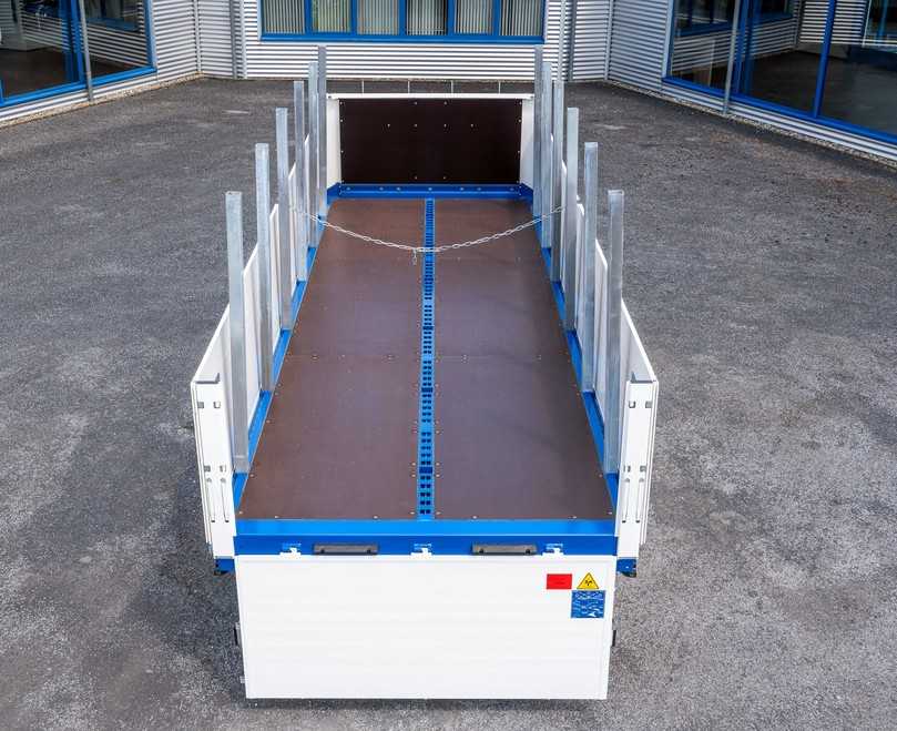 Die Innenlänge beim Load Carrier Baustofftransport ist je nach Bedarf in vier Stufen zwischen 6,50 und 7,30 m wählbar. | Foto: Krone Die Innenlänge beim Load Carrier Baustofftransport ist je nach Bedarf in vier Stufen zwischen 6,50 und 7,30 m wählbar. | Foto: Krone