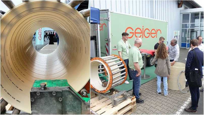 Bei den Außenvorführungen konnten sich die Messebesucher über die Vorteile des Wickelrohr-Verfahrens informieren. | Foto: B_I/Valdix; Geiger Kanaltechnik Bei den Außenvorführungen konnten sich die Messebesucher über die Vorteile des Wickelrohr-Verfahrens informieren. | Foto: B_I/Valdix; Geiger Kanaltechnik