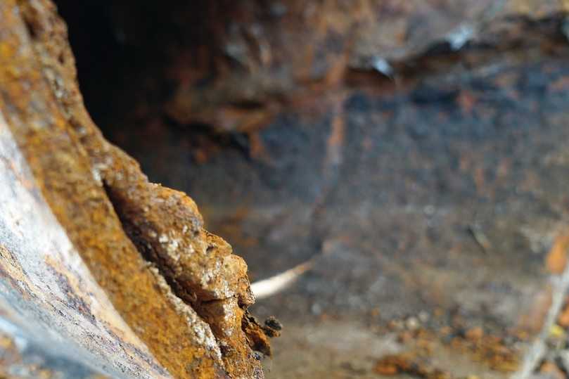 Schadensbild: starke Zersetzung des Gusseisens. Das Swagelining-Verfahren eignet sich insbesondere zur grabenlosen Erneuerung von Abwasserleitungen, bei denen Korrosion zu Beschädigungen geführt haben. | Foto: IBAK Schadensbild: starke Zersetzung des Gusseisens. Das Swagelining-Verfahren eignet sich insbesondere zur grabenlosen Erneuerung von Abwasserleitungen, bei denen Korrosion zu Beschädigungen geführt haben. | Foto: IBAK