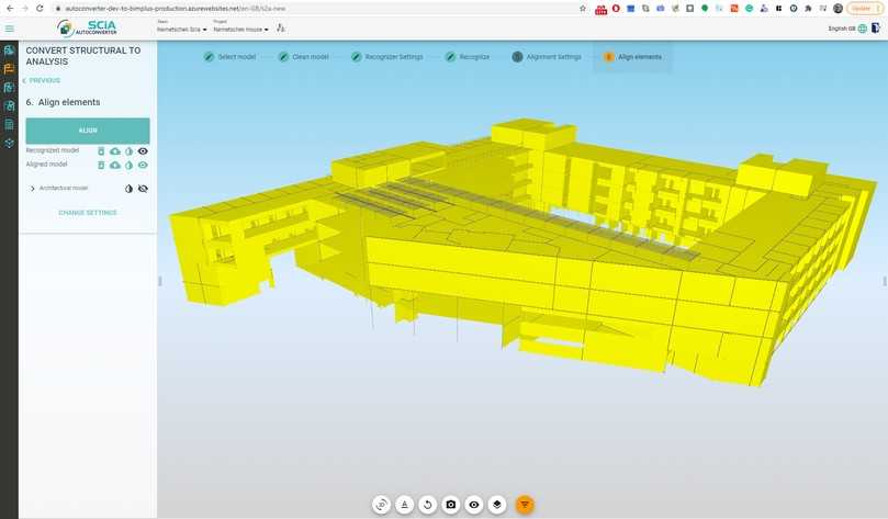 Nemetschek House - Ausgerichtetes Analysemodell in SCIA AutoConverter | Foto: SCiA Nemetschek House - Ausgerichtetes Analysemodell in SCIA AutoConverter | Foto: SCiA
