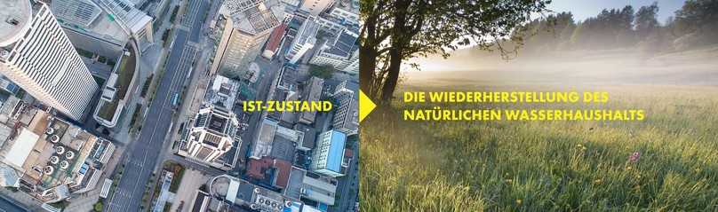 Es gibt Systemlösungen zum Erhalt der natürlichen Wasserbilanz in Städten gemäß neuem Regelwerk DWA-A 102. | Foto: Optigrün international Es gibt Systemlösungen zum Erhalt der natürlichen Wasserbilanz in Städten gemäß neuem Regelwerk DWA-A 102. | Foto: Optigrün international