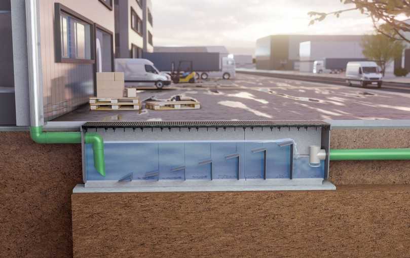 Die Bircoprime behandelt Regenwasser sowohl dezentral als auch semizentral und bietet Planern sowie Architekten somit große Flexibilität bezüglich der Anschluss- und Ablaufvarianten. | Foto: Birco Die Bircoprime behandelt Regenwasser sowohl dezentral als auch semizentral und bietet Planern sowie Architekten somit große Flexibilität bezüglich der Anschluss- und Ablaufvarianten. | Foto: Birco