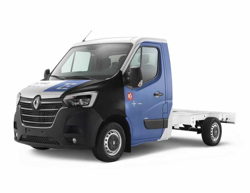 Für Kipper- und Pritschenaufbauten dient das Fahrgestell des elektrifizierten 3,5-Tonners. | Foto: Renault Trucks Für Kipper- und Pritschenaufbauten dient das Fahrgestell des elektrifizierten 3,5-Tonners. | Foto: Renault Trucks
