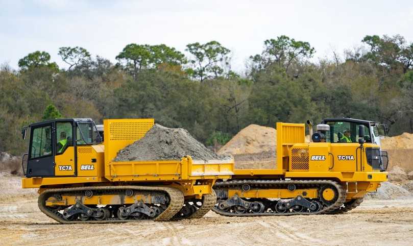 Die neue Baureihe an Bell-Raupentransportern umfasst das 7-Tonnen-Modell TC7A und den 11-Tonner TC11A. | Foto: Bell Equipment Die neue Baureihe an Bell-Raupentransportern umfasst das 7-Tonnen-Modell TC7A und den 11-Tonner TC11A. | Foto: Bell Equipment