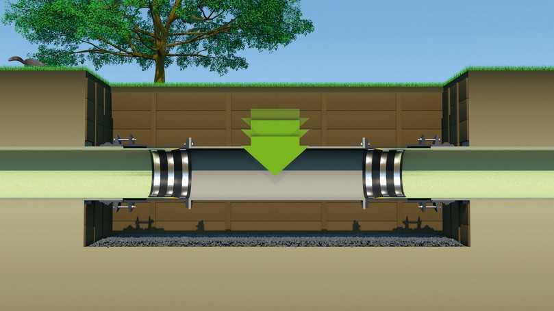 Abbildung 8: Anschluss mit einem Flanschrohr | Foto: Saertex multiCom Abbildung 8: Anschluss mit einem Flanschrohr | Foto: Saertex multiCom