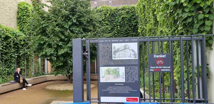 Grüner Farbtupfer in der City: ein Pocket Park in Jena. | Foto: Wotha Grüner Farbtupfer in der City: ein Pocket Park in Jena. | Foto: Wotha