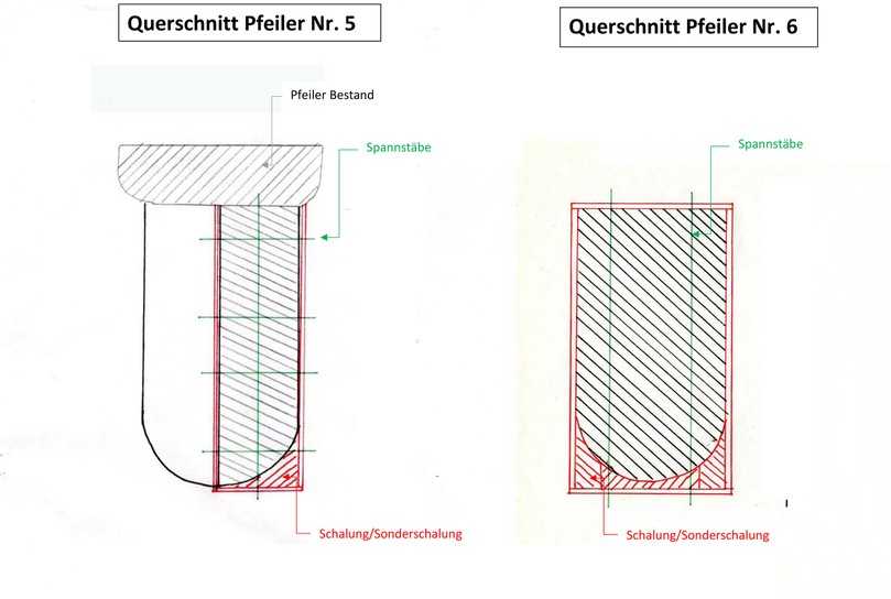 Für den Bau von Pfeiler Nr. 5 und Nr. 6 entwickelten die Verantwortlichen von Ludwig Freytag und der NOE Schaltechnik besondere Lösungen. | Foto: NOE Schaltechnik Für den Bau von Pfeiler Nr. 5 und Nr. 6 entwickelten die Verantwortlichen von Ludwig Freytag und der NOE Schaltechnik besondere Lösungen. | Foto: NOE Schaltechnik