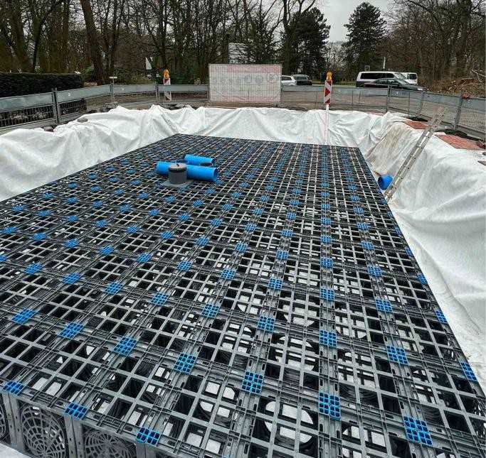 Neues Regenwasser-Konzept von Funke mit Rigolen für die KMT Hamm Neues Regenwasser-Konzept von Funke mit Rigolen für die KMT Hamm
