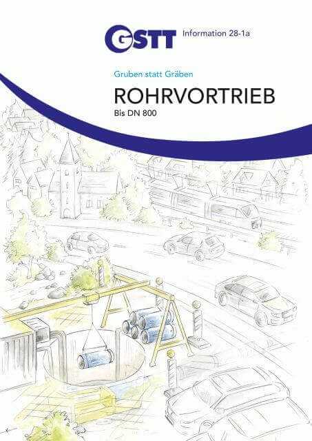 Knapp und übersichtlich aber inhaltlich fundiert: Die als GSTT-Information Nr. 28 (1a und 1b) erschienene Broschüre mit dem Titel „Gruben statt Gräben – Rohrvortrieb“.