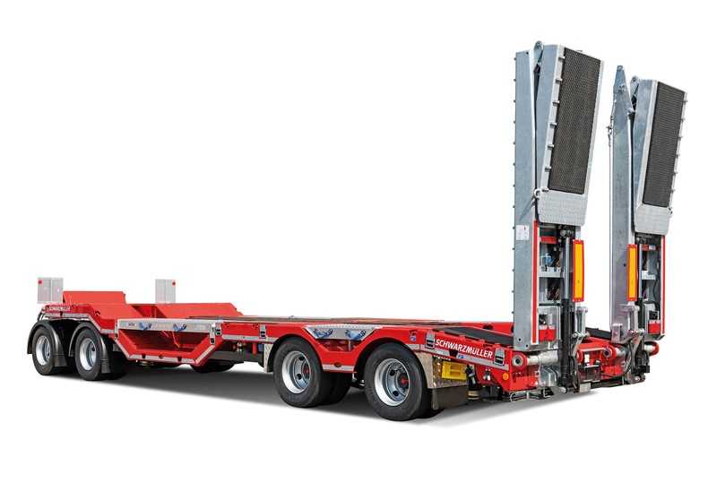 Zweite Bauma-Neuheit von Scharzmüller: Vierachs-Tiefladeanhänger für den Baumaschinentransport. | Foto: Schwarzmüller Zweite Bauma-Neuheit von Scharzmüller: Vierachs-Tiefladeanhänger für den Baumaschinentransport. | Foto: Schwarzmüller