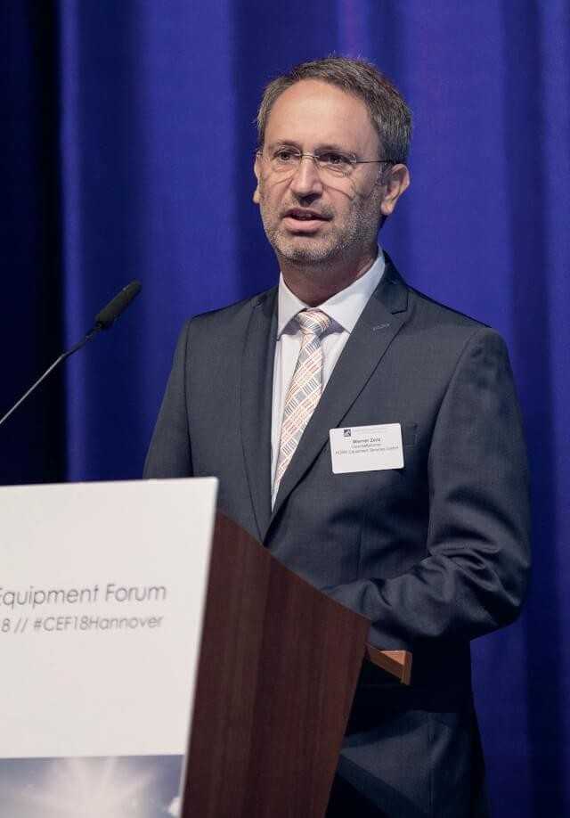 „Die Macht haben letztendlich wir Abnehmer, die die Geräte kaufen. Lasst uns zusammen- arbeiten!“ – Werner Zenz, Geschäftsführer der Porr Equipment Services GmbH. | Foto: IPM AG „Die Macht haben letztendlich wir Abnehmer, die die Geräte kaufen. Lasst uns zusammen- arbeiten!“ – Werner Zenz, Geschäftsführer der Porr Equipment Services GmbH. | Foto: IPM AG