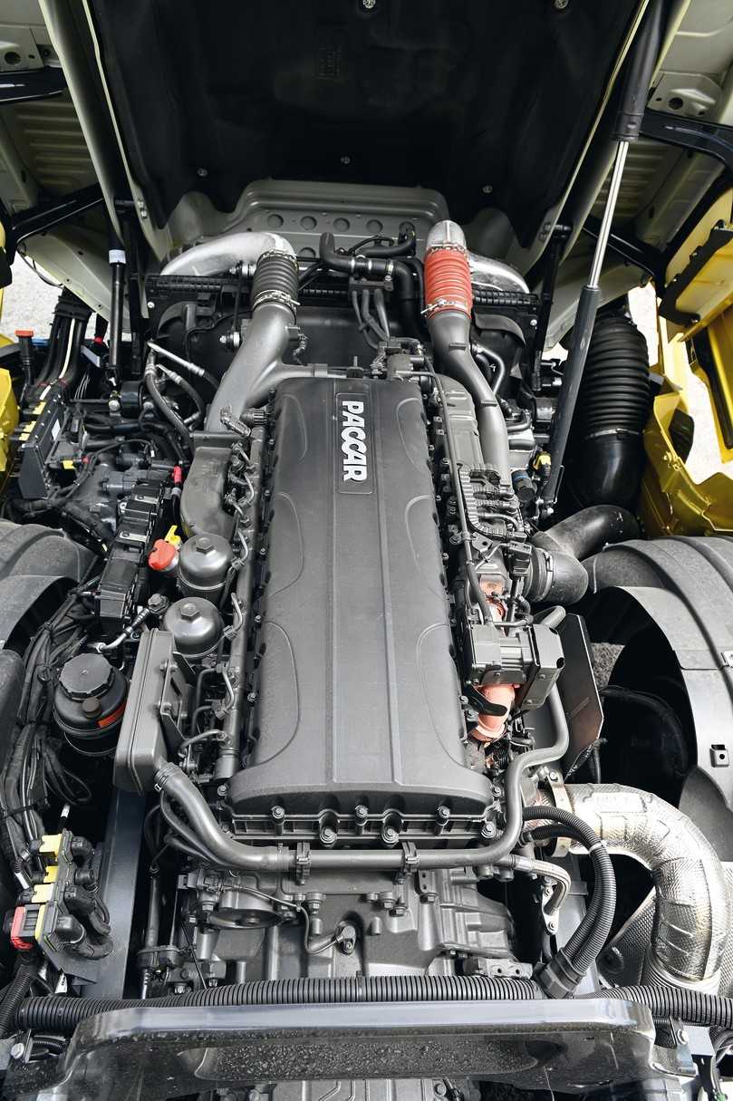 Die bekannten Paccar MX-11- und MX-13-Dieselmotoren liefern unverändert 370 bis 530 PS. Das maximale Drehmoment im größten Gang ist gestiegen. | Foto: QUATEX, DAF Trucks Die bekannten Paccar MX-11- und MX-13-Dieselmotoren liefern unverändert 370 bis 530 PS. Das maximale Drehmoment im größten Gang ist gestiegen. | Foto: QUATEX, DAF Trucks
