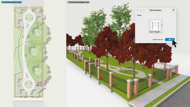 Eigenes Werkzeug für Zäune | Foto: Vectorworks, Inc. Eigenes Werkzeug für Zäune | Foto: Vectorworks, Inc.