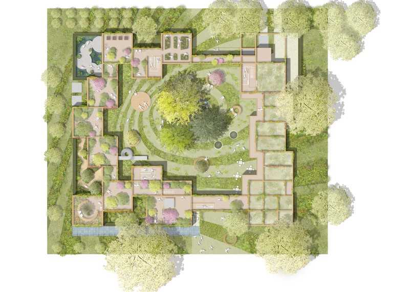 Lageplan Deutscher Garten auf der Floriade Expo 2022 in Almere. | Foto: Deutscher Garten Floriade Expo 2022 // ARGE insglück / gtp2 / studio grüngrau Lageplan Deutscher Garten auf der Floriade Expo 2022 in Almere. | Foto: Deutscher Garten Floriade Expo 2022 // ARGE insglück / gtp2 / studio grüngrau