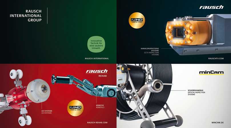 Die Unternehmen der RIG entwickeln und produzieren das vollständige und innovative Produktportfolio zur Kanalinspektion und Kanalsanierung – alles in Full-HD, aus einer Hand und made in Germany. | Foto: Rausch Die Unternehmen der RIG entwickeln und produzieren das vollständige und innovative Produktportfolio zur Kanalinspektion und Kanalsanierung – alles in Full-HD, aus einer Hand und made in Germany. | Foto: Rausch