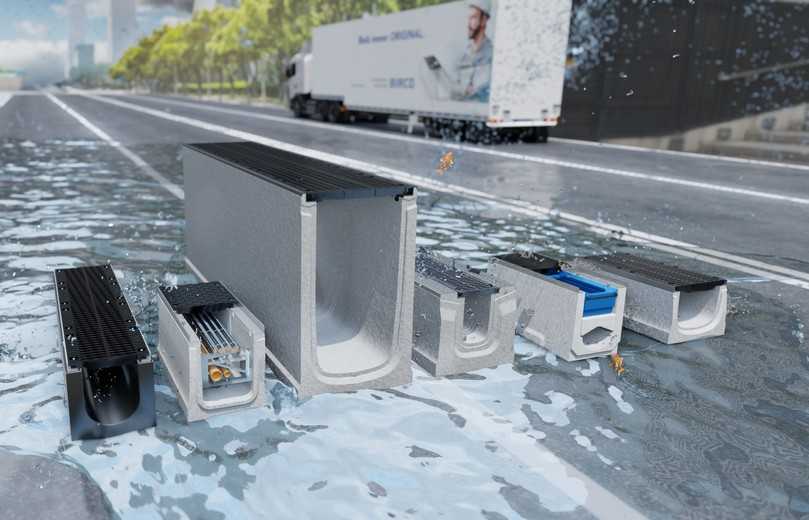 Dazu präsentiert BIRCO auf der IFAT (v.l.): Bircodicht NW 300 mit Abdeckung Stegguss, Bircocanal NW 420, die Bircomax-i NW 520 mit Abdeckung Stegguss, Bircomassiv NW 220 mit Abdeckung Gussgitter, Bircopur direct NW 300 mit Trapez-Gussabdeckung und die Bircosir NW 320 mit Abdeckung Wabe. | Foto: Birco Dazu präsentiert BIRCO auf der IFAT (v.l.): Bircodicht NW 300 mit Abdeckung Stegguss, Bircocanal NW 420, die Bircomax-i NW 520 mit Abdeckung Stegguss, Bircomassiv NW 220 mit Abdeckung Gussgitter, Bircopur direct NW 300 mit Trapez-Gussabdeckung und die Bircosir NW 320 mit Abdeckung Wabe. | Foto: Birco