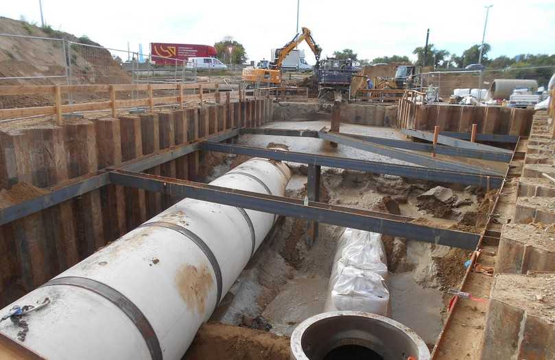 Verfüllen der Baugruben mit vor Ort aufbereitetem Flüssigboden | Foto: Ingenieurgesellschaft Prof. Dr.-Ing. E. Macke mbh Verfüllen der Baugruben mit vor Ort aufbereitetem Flüssigboden | Foto: Ingenieurgesellschaft Prof. Dr.-Ing. E. Macke mbh