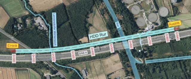 Abb. 8: Lage der C&P-Bohrung „Rur“ an der BAB 4 nahe Düren Abb. 8: Lage der C&P-Bohrung „Rur“ an der BAB 4 nahe Düren