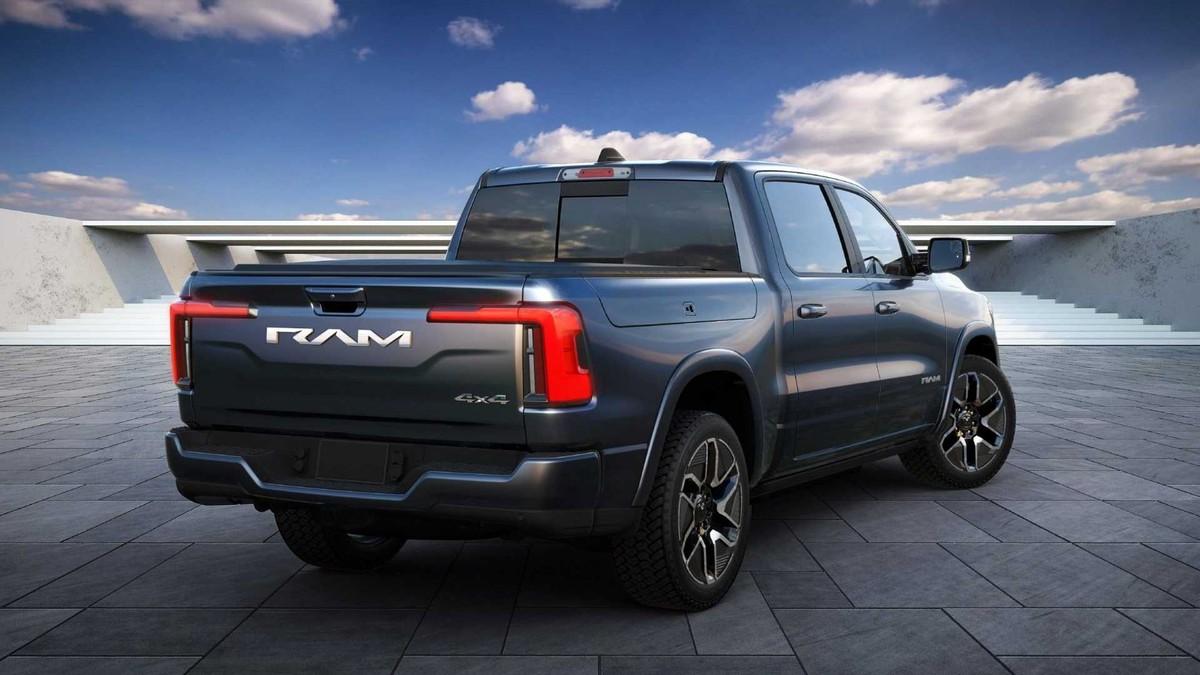 Schick gestylt ist die Heckpartie des Ram 1500 BEV dennoch. | Foto: Ram Truck