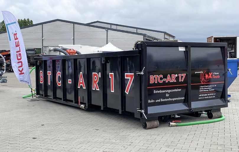Der BTC-AR 17, eine weitere Neuvorstellung, ist ein Bohrtechnikcontainer als Komplettlösung zur Entwässerung von Bentonit-Suspensionen, Bentonitschlamm, Sand- und Kieswaschschlamm. | Foto: L-Team Baumaschinen Der BTC-AR 17, eine weitere Neuvorstellung, ist ein Bohrtechnikcontainer als Komplettlösung zur Entwässerung von Bentonit-Suspensionen, Bentonitschlamm, Sand- und Kieswaschschlamm. | Foto: L-Team Baumaschinen